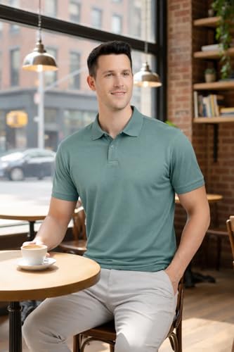 Image of Men's Plain Polo Neck T-Shirt | Comfortable | Stylish Casual & Smart Wear | Half Sleeve | Regular Fit