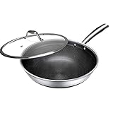 Das Sammeln von Öl verursacht keine Wölbung, die Wärme wird gleichmäßig erwärmt und die Wabenkristallgravurtechnologie verbessert die Antihaftleistung erheblich. Ölfreies Kochen ist gesünder.