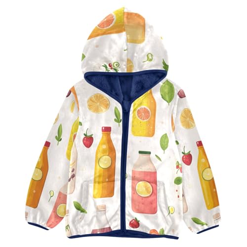 Soft Drinks Set Girls Fleece Jacket Girls Fall Jacket Girls Zip Up Hoodie Girls Sherpa Jacket 2-10T