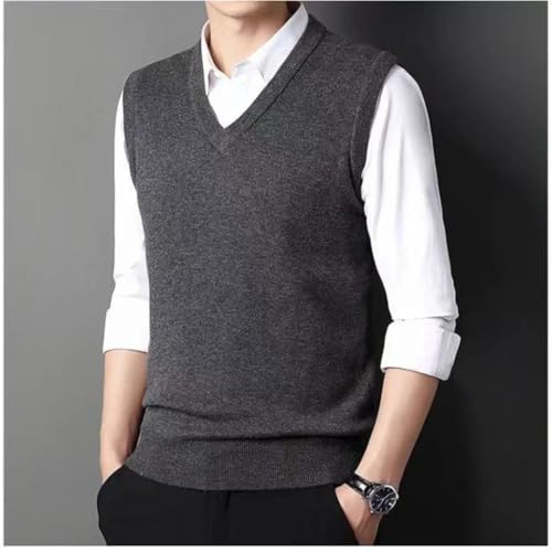 Men Warm Sweater Vest Business V-Neck Slim Bottoming Knitted Sleeveless Tops 6