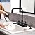 Kitchen Faucet with Sprayer, Black Kitchen Faucet, Matte Black Kitchen Sink Faucet, Stainless Steel Kitchen Sink Faucet with Side Sprayer, 3 or 4 Hole RV Utility Laundry Kitchen Faucets KMF028B