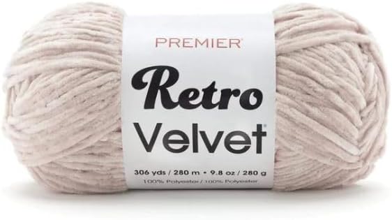 Miniatura 2 de Premier Yarns - Ovillo de terciopelo retro, bola grande, 9.8 onzas, paquete de 2 unidades con marcadores de puntada Bella's Crafts (almendra)