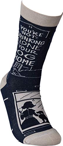 Primitives by Kathy LOL Made You Smile Silly Socks, Dog is Home