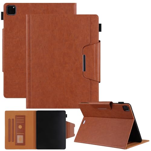 Étui iPad Air 13 M2 2024 marron : protégez votre écran avec le rabat magnétique en cuir