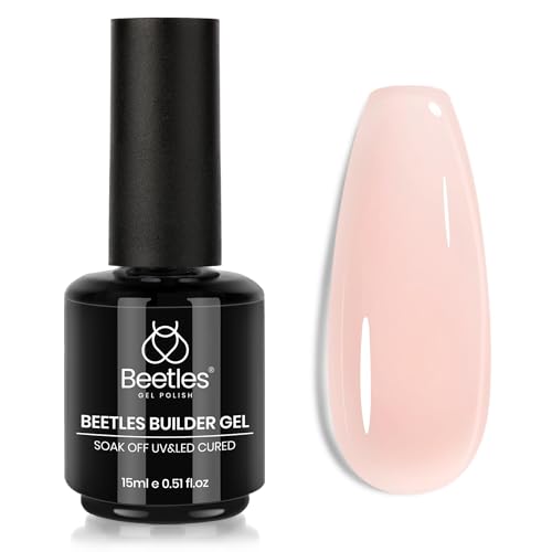 Beetles Builder Gel for Nails 8 in 1 Natural Nude Translucent Color for Thickening Strengthening and Building Instant Apex Beginner-Friendly DIY Salon at Home UV & LED Lamp Cured Needed