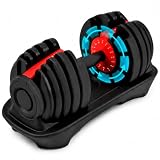 ManiBoom Mancuernas Ajustables 2-24 kg, Mancuernas Regulables 15 en 1, Pesas Ajustables con Ajuste a Una Mano Smart-Click, Discos de Acero Reforzado y Doble Bloqueo, Gimnasio en Casa