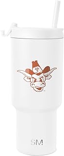 Simple Modern Officially Licensed Collegiate Texas Longhorns 30 oz Tumbler with Flip Lid and Straws | Insulated Cup Stainless Steel | Retro Vault Collection | University of Texas