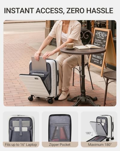 Image of TAKUMI Suitcases with Wheels, Expandable Carry on Luggage, 3 Piece Set | Luggage Sets, Front Pocket, Hardside, Lightweight, 360 Spinner Wheels, TSA Lock, Family Business Travel, White, 20 /24 /28