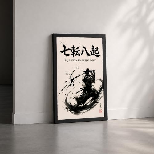 Image of Samurai Warrior Premium Framed Wall Poster (12x18 Inch) | Japanese Bushido Wall Art | Motivational Warrior & Discipline Decor for Bedroom, Office, Gym & Workspace | Ready-to-Hang Display Frame