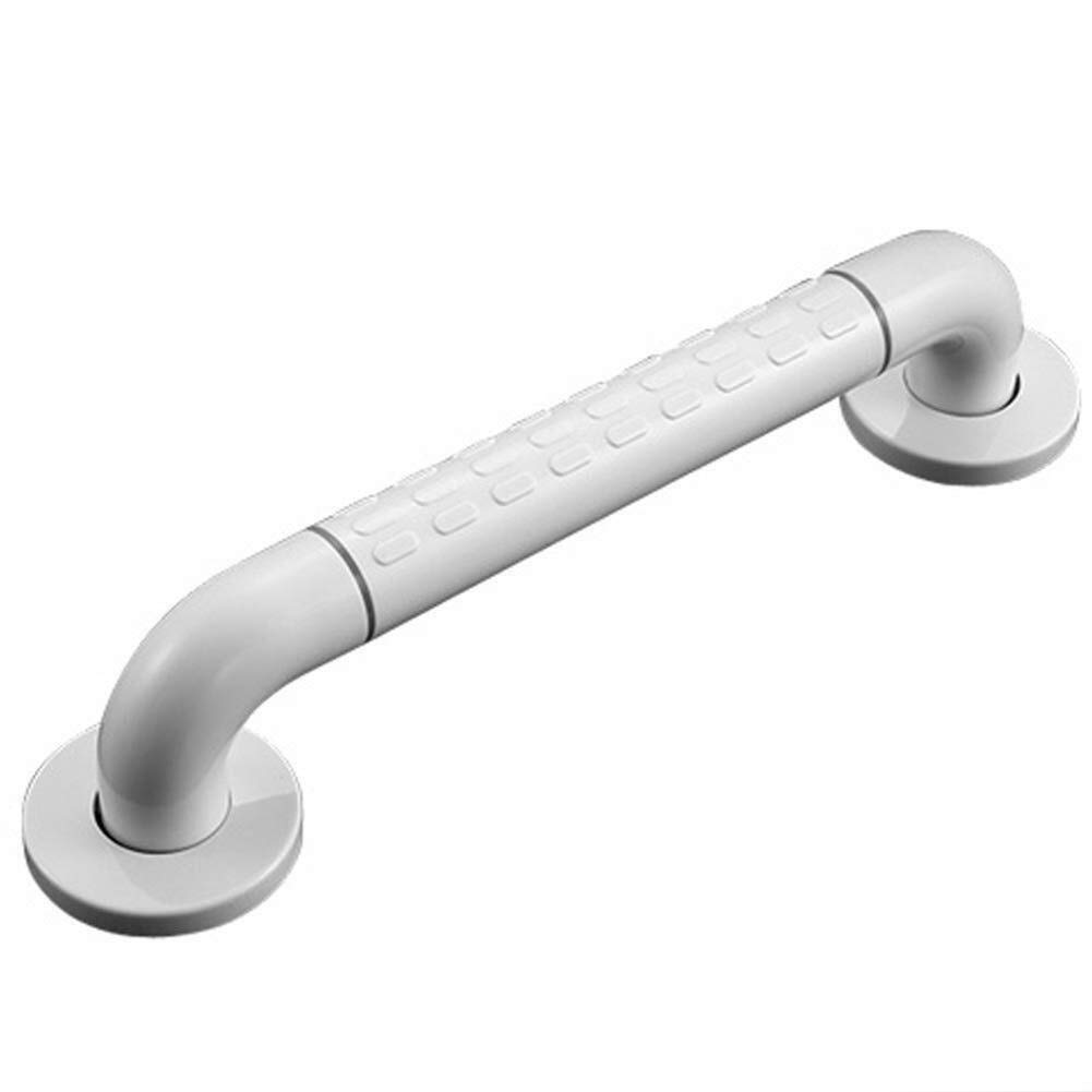 Pasamanos de baño, pasamanos de Acero Inoxidable, Barra de Apoyo para baño, Tubo Exterior de Nailon, para Personas Mayores y discapacitadas, Mango de Apoyo para Ducha, Blanco, 48 cm