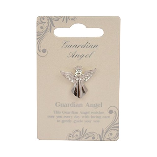 Guardian Angel Silver Coloured Angel Pin With Gem Stone Sentimental Gift Idea