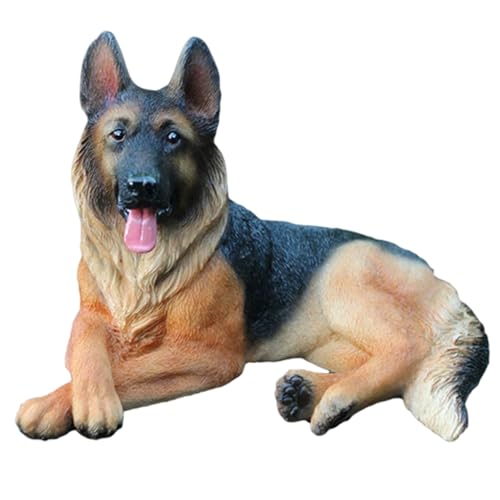 Uanqfegy Statue de Chien de Berger Allemand en résine fabriquée à la Main, Sculpture Animale réaliste et réaliste pour la Maison, Le Bureau et la Voiture,...