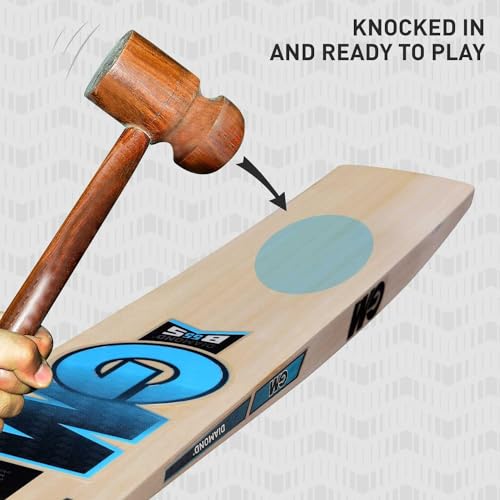 Image of Diamond Bullet English Willow Cricket Bat for Men and Women with Grained Tape on The Face | Short Handle | Free Cover | (Size-6)