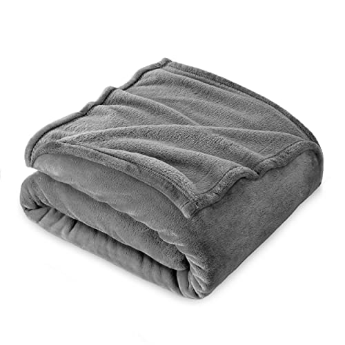 FARFALLAROSSA Coperta Plaid Pile, Coperta Letto Singolo/Matrimoniale 160 x 210 cm Flanella, Coperta Divano Grande Caldo Morbida - Grigio Chiaro