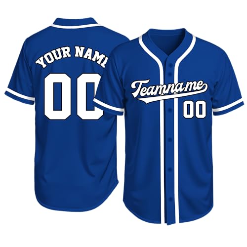 Image of Custom Baseball Jersey Personalized Stitched or Printed Name Number Baseball Shirt Sports Uniform Gifts for Men Women Youth