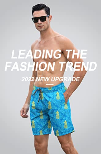 Cozople Mens Swimming Trunks with Compression Liner Swim Shorts 7 inch Quick Dry Bathing Suit Anti Chafe Boardshorts - Image 3