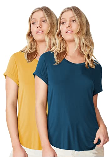 Image of Fabricorn Combo of Plain Color Stylish Up and Down Cotton Tshirt for Women
