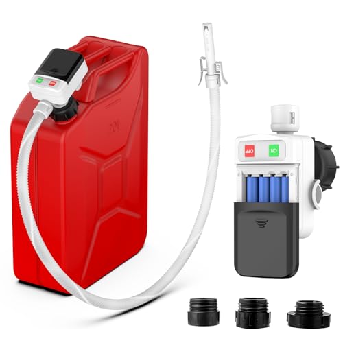 Fuel Transfer Pump with Auto Stop Sensor Overfill Protection, 3.2 GPM Portable Automatic Fuel Transfer Pump Kit with 4 Tank Adapter, Portable Gas Pump for Oil, Diesel, Gasoline Black