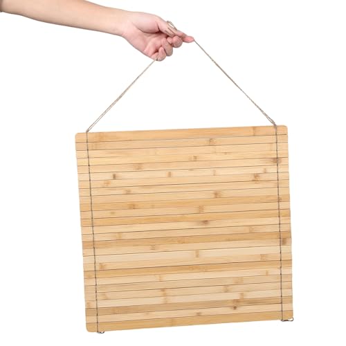Scolapiatti arrotolabile in bambù, scolapiatti pieghevole, 45 x 44 cm, ripiano da cucina per lavello, salvaspazio, lavastoviglie per tazze e piatti