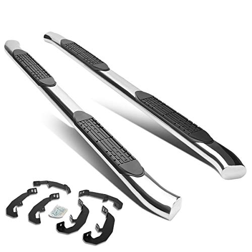 4 Inches Curved Side Step Nerf Bar Running Board Compatible with Silverado Sierra 1500 2500HD 3500HD Extended Cab 19-20, Stainless Steel, Polished Chrome