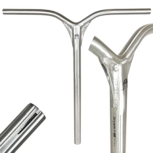 Autocollant Fantic26 + Guidon Ethic DTC Dryade V2 en aluminium pour trottinette freestyle Bar Park-Trick-Tret-Roller Remplacement (57 cm Argent)