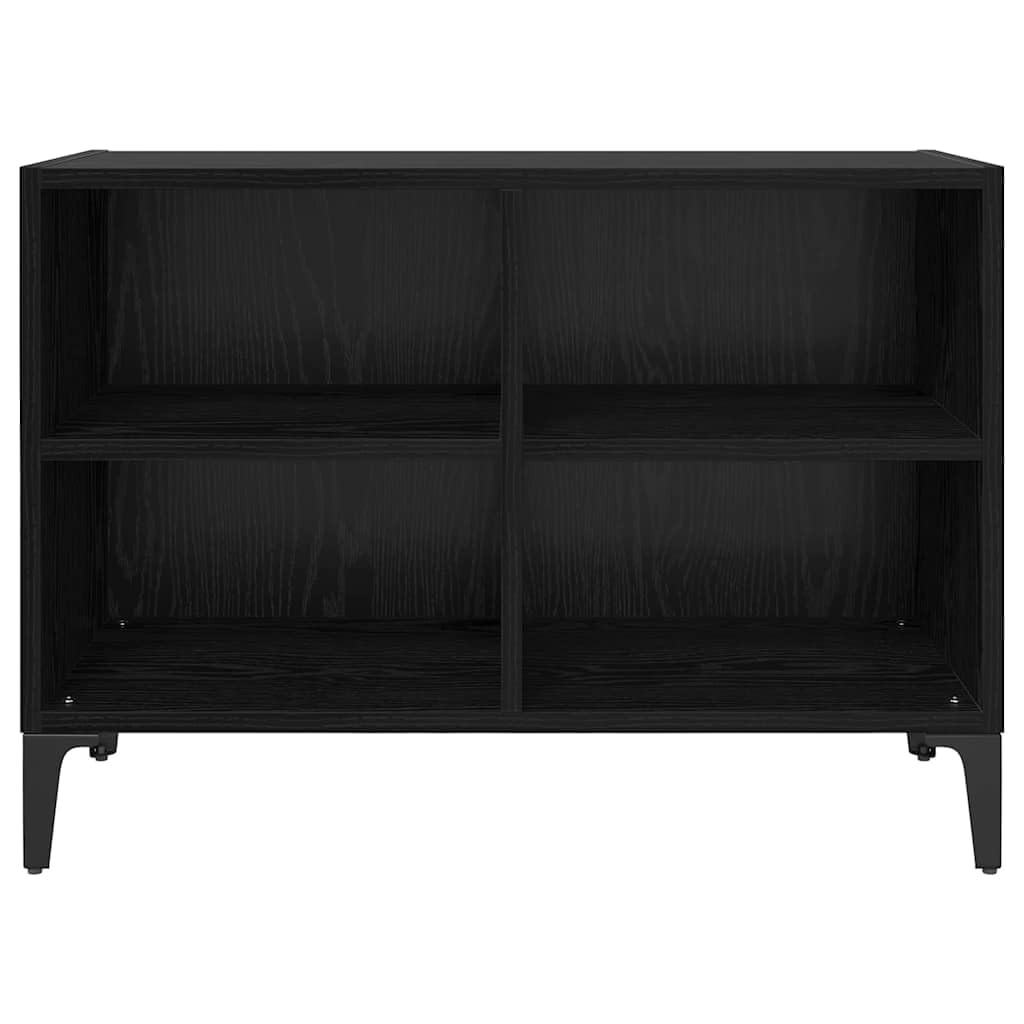 Zestaw szafek TV czarny, 69,5 x 30 x 50 cm, materiał drewnopochodny, montaż ścienny, z regałem, rustykalny, do salonu, nowoczesny uniwersalny stojak pod telewizor