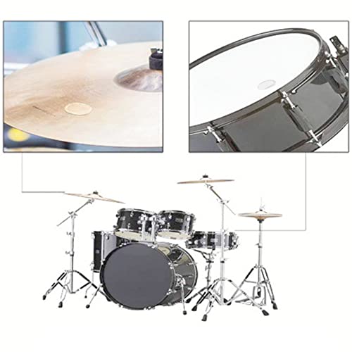 Trommelschalldämpfer Dämpfer Gel Pads,Drum Mute Gel Transparent Ungiftig Selbstklebend,Silikon Trommel Pads für Schlagzeug Klangregelung Transparent, blau, braun, schwarz, 4er-Set