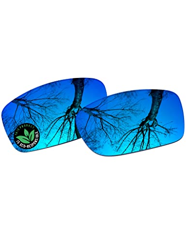Image of Raydi Polycarbonate Replacement Lenses for Arnette Slickster AN4185 Rectangular Sunglasses - Ice Blue Mirror - Polarized