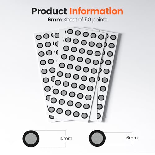 yoopai 60 mm 3d scanning markers for 3d scanners 3d scanning marker dot stickers diffuse markers for 3d scanners 10 sheets of 500 dots