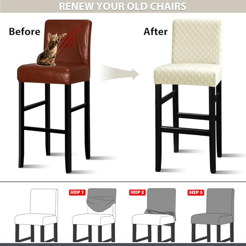 Image of Lellen Bar Stool Covers Jacquard Pattern Bar Stool Chair Covers Bar Chair Covers Barstool Covers Slipcovers Pub Counter Stool Chair Covers Counter Height Stool Seat Covers Barstool Slipcovers