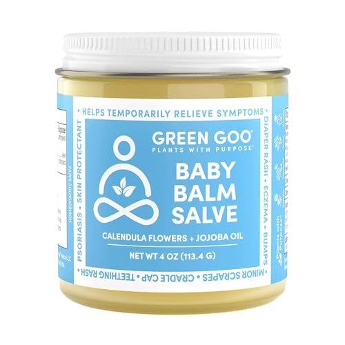 Image of Green Goo Baby Balm, Organic Gentle Moisturizing & Soothing Baby Lotion, Helps Relieve Skin Irritations, 4 Oz Jar