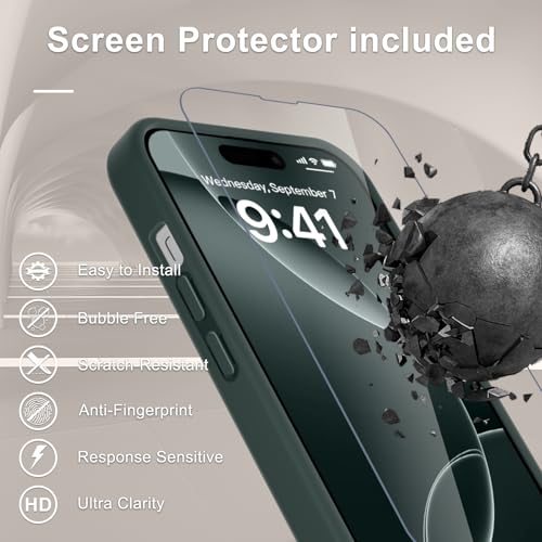 Image of YENAPOON for iPhone 14 Pro Max Case, Matte Magnetic Phone Cover [with 1 Screen Protector] [Support for MagSafe] [Shockproof Military Grade Protection] Translucent Frosted Back, Gray