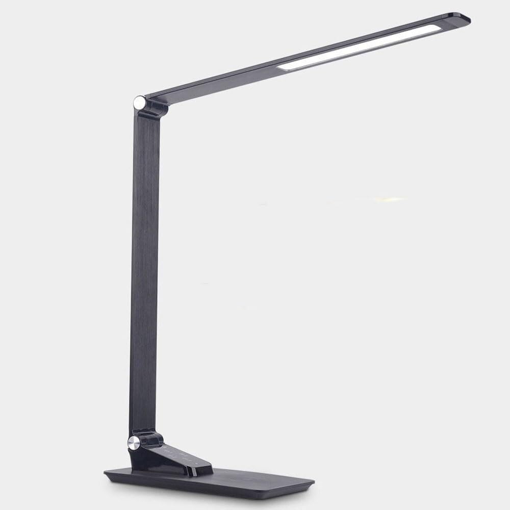 QFGVMXBWKZH Modern Desk Lamp Reading Light with 3 Color Temperature Modes, 5 Brightness Levels, Adjustable Angles, and USB Charging Port for Office Study Living Room