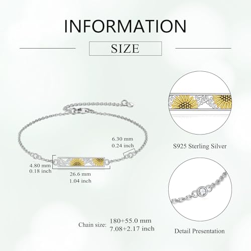 POPLYKE Sunflower Bracelet For Women Flower Chain Jewelry Sunflower Gift for Women2