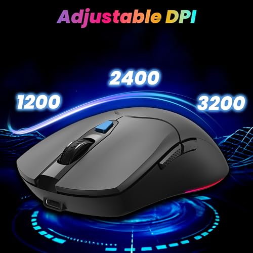Image of Ant Esports KM500 Pro Wireless Gaming Keyboard and Mouse Combo, LED Backlit Rechargeable 2000mAh Battery, Mechanical Feel Anti-ghosting Keyboard + 6D 3200DPI Mice for PC Gamer (Black)