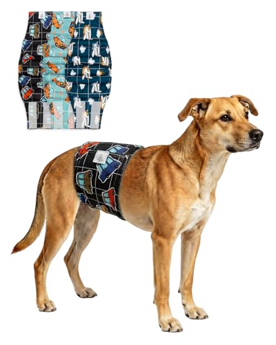 CuteBone Dog Diapers Male Belly Bands 3 Pack for Male Dogs Reusable Puppy Wraps