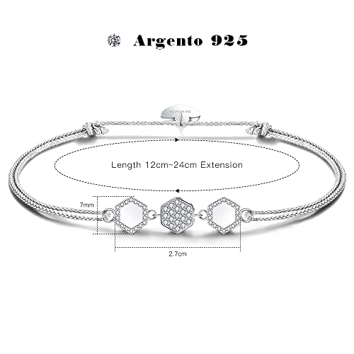 VANSZA Braccialetto Donna, Bracciale di Argento