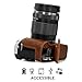 MegaGear MG1865 Ever Ready Genuine Leather Camera Half Case Compatible with Olympus OM-D E-M5 Mark III - Brown