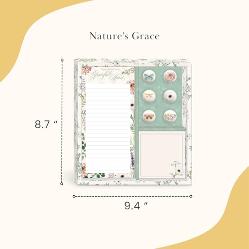 Image of Punch Studio Nature's Grace Grateful Heart Notepad, Listpad and Magnet Set (59269)