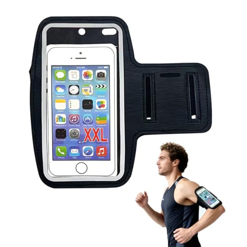 GNALIA Brazalete Móvil Running, Color Negro, con Bolsillo para Airpods, Compatible con iPhone Y Samsung Galaxy, hasta 7 Pulgadas, 1 Unidad