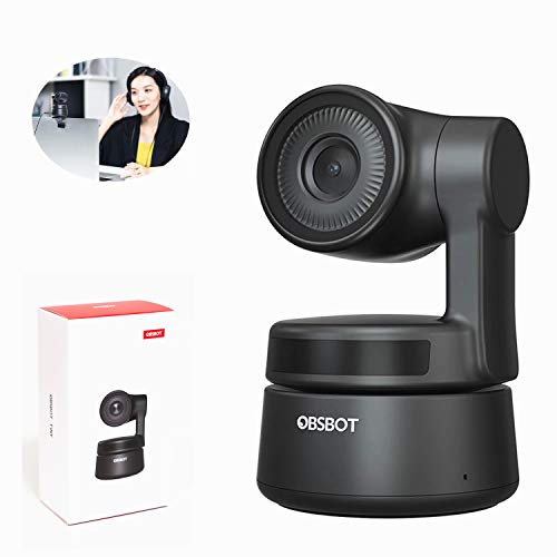 OBSBOT Tiny 1080P Webcam with Microphone AI Tracking Auto-Exposure Gesture Control, USB Streaming Web Camera for Laptop MAC Desktop PC Online Meeting Classes, Plug and Play, for Zoom Skype YouTube