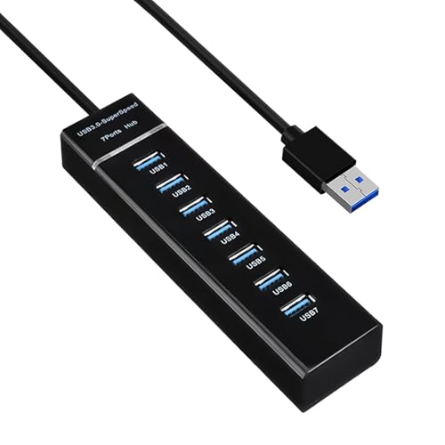 Hub USB 3.0 7 Ports, Hub USB 5V 3A, Adaptateur 5Gbps avec...