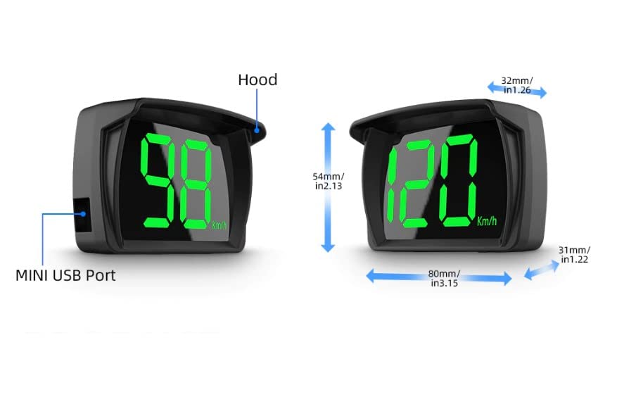 Wyświetlacz Head Up Auto HUD wyświetlacz przedni 2.8" KM/H Prędkościomierz z chipsetem GPS do roweru, motocykla, ciężarówki, samochodu, skutera