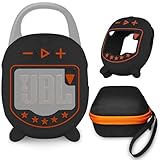 JCHPINE Capa rígida e capa de silicone para JBL Clip 5 Acessórios de alto-falante Bluetooth ultra portátil, capa de silicone macio para alto-falante JBL Clip 5 (Preto)