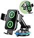 Produktbild GuMosh 15W Handyhalterung Auto mit Ladefunktion, [Doppelspule] [360° Automatische Klemmung] Induktive Ladestation Auto Wireless Charger für Lüftung+ Saugnapf, Kfz Ladegerät für iPhone 16-12/Samsung