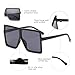 GRFISIA Square Oversized Sunglasses for Women Men Flat Top Fashion Shades