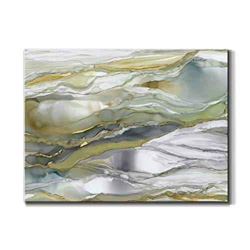 Renditions Gallery Canvas Wall Art Paintings & Prints Grey Brown Glass Marble Rustic Abstract Modern Wall Hanging Decorations Artwork for Bedroom Dining Room Office Kitchen - 32"x48" LT10