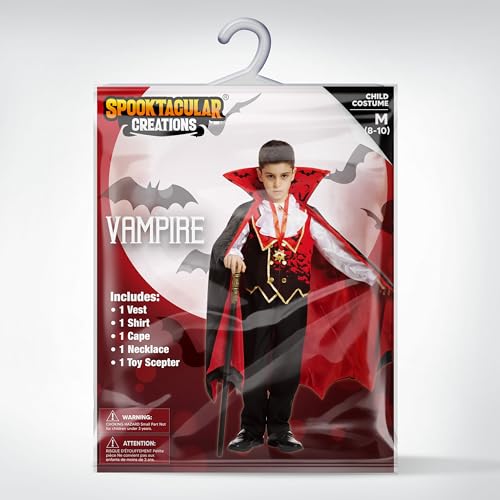 Disfraz infantil de vampiro rojo para niño miniatura 6
