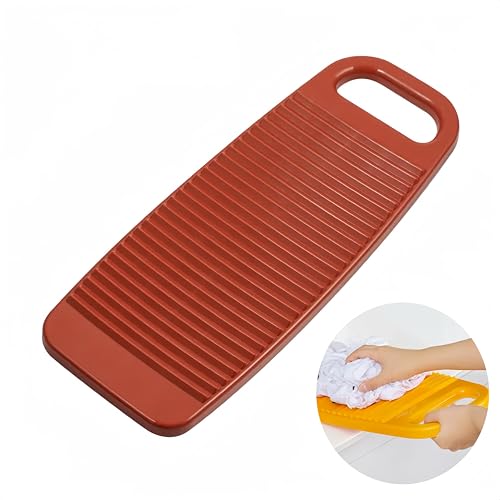 Cansybil Wash Board,Non-Slip Laundry Washing Board, Household Washboard, Hand Wash Board, Manual Wash Clothes Laundry Pad Scrubbing Board for Household (Red, Medium)