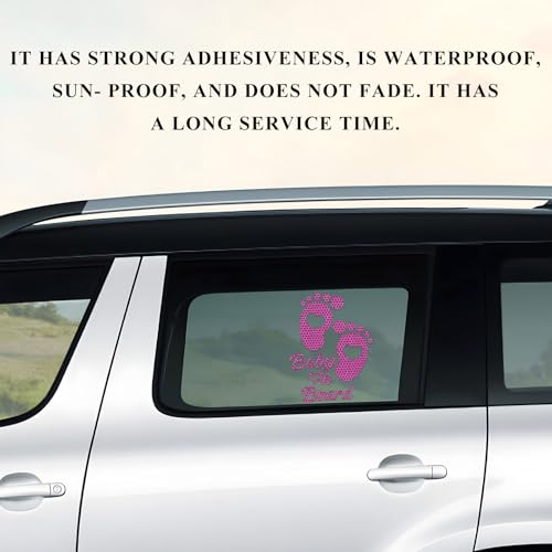Image of Baby on Board Car Sticker, High Intensity Reflective Baby on Board Footprint Safety Warning Decal, Waterproof Kids on Board Baby in Car Feet Decal Sticker for Bumper (Purple)